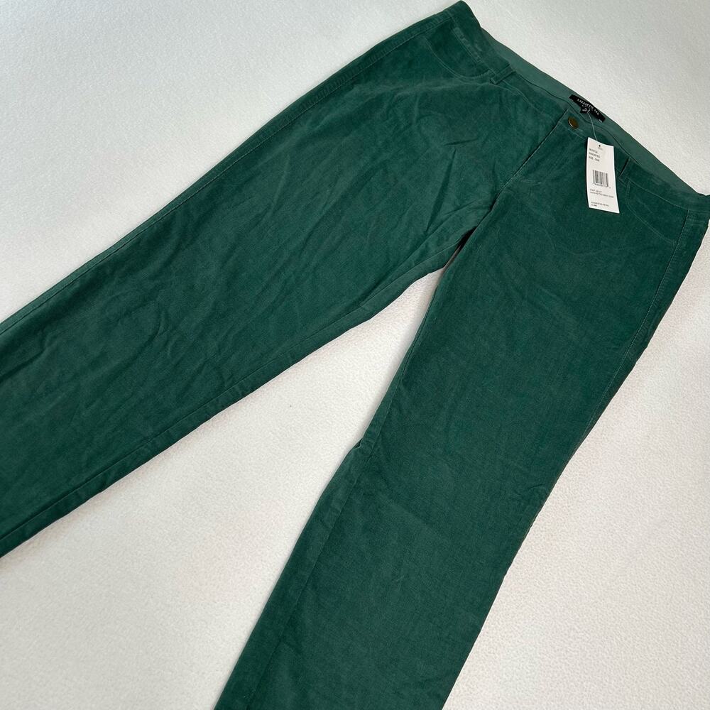 Lafayette 148 Women's Size 16 NWT Lightweight Fine Corduroy Pant Slim Leg Green
